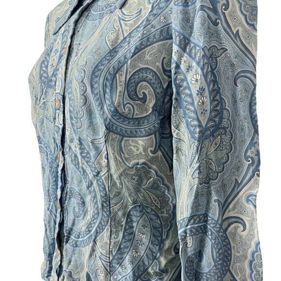 Bebe Y2K Vintage Button Up Wide Sheer Fairy Bell Sleeve Paisley Top Shirt XS - Picture 11 of 16